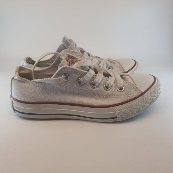 Converse All Star White Canvas Sneakers Youth's Size 13 Lace Up - Picture 1 of 7